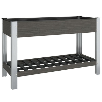 Korotettu kukkalaatikko hyllyllä harmaa 120x50x75 cm WPC - Vuodevaatteet