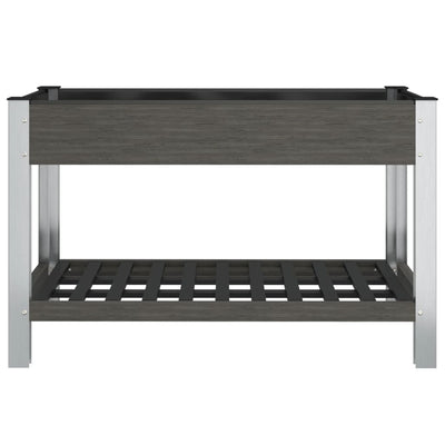 Korotettu kukkalaatikko hyllyllä harmaa 120x50x75 cm WPC - Vuodevaatteet