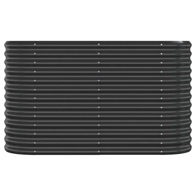 Korotettu kukkalaatikko jauhemaalattu teräs 114x40x68cm antras. - Vuodevaatteet