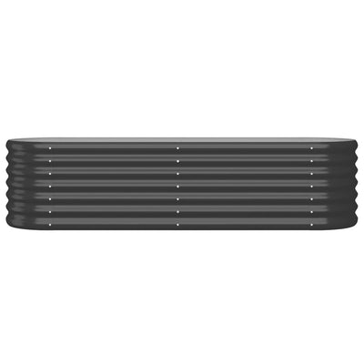 Korotettu kukkalaatikko jauhemaalattu teräs 152x40x36cm antras. - Vuodevaatteet
