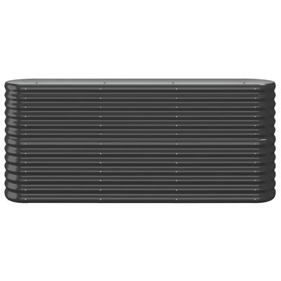 Korotettu kukkalaatikko jauhemaalattu teräs 152x40x68cm antras. - Vuodevaatteet