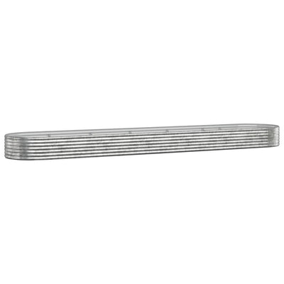 Korotettu kukkalaatikko jauhemaalattu teräs 507x100x36 cm hopea - Vuodevaatteet