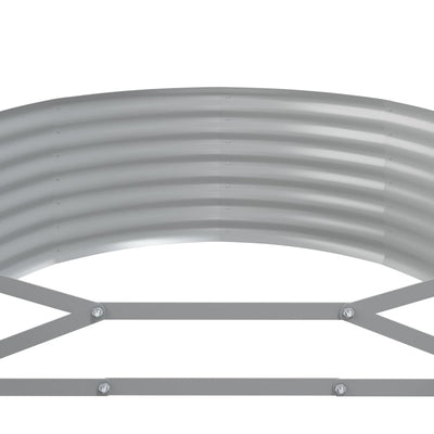 Korotettu kukkalaatikko jauhemaalattu teräs 507x100x36 cm hopea - Vuodevaatteet