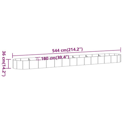 Korotettu kukkalaatikko jauhemaalattu teräs 544x100x36 cm hopea - Vuodevaatteet