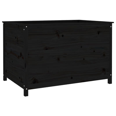 Korotettu kukkalaatikko musta 119,5x82,5x78 cm täysi mänty - Vuodevaatteet