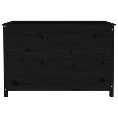 Korotettu kukkalaatikko musta 119,5x82,5x78 cm täysi mänty - Vuodevaatteet