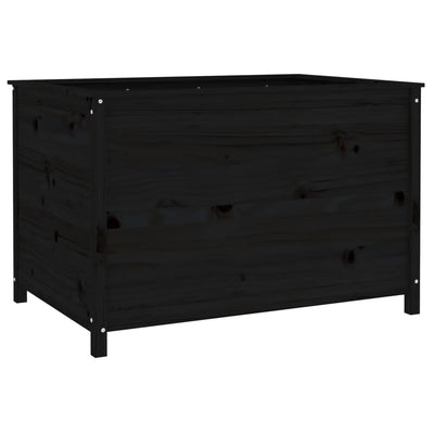Korotettu kukkalaatikko musta 119,5x82,5x78 cm täysi mänty - Vuodevaatteet