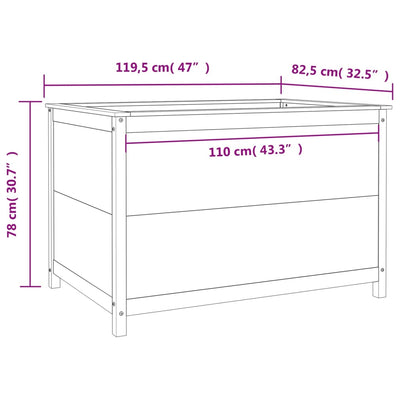 Korotettu kukkalaatikko musta 119,5x82,5x78 cm täysi mänty - Vuodevaatteet