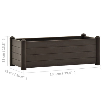 Korotettu kukkalaatikko PP mokka 100x43x35 cm - Vuodevaatteet