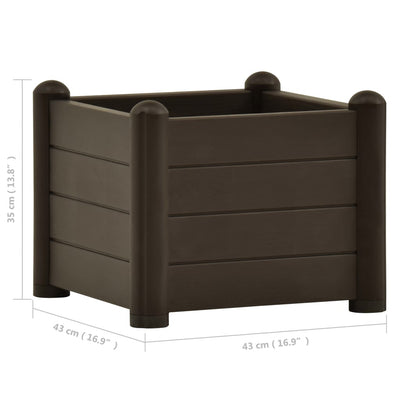 Korotettu kukkalaatikko PP mokka 43x43x35 cm - Vuodevaatteet