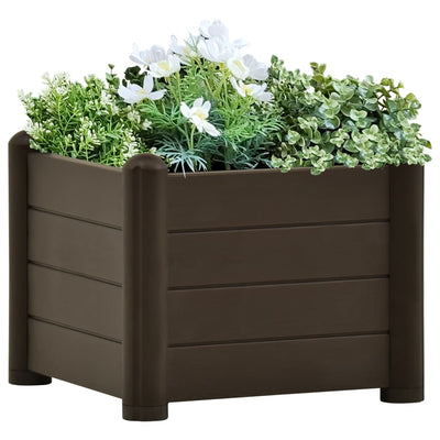 Korotettu kukkalaatikko PP mokka 43x43x35 cm - Vuodevaatteet