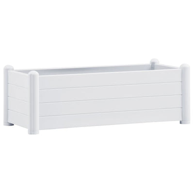Korotettu kukkalaatikko PP valkoinen 100x43x35 cm - Vuodevaatteet