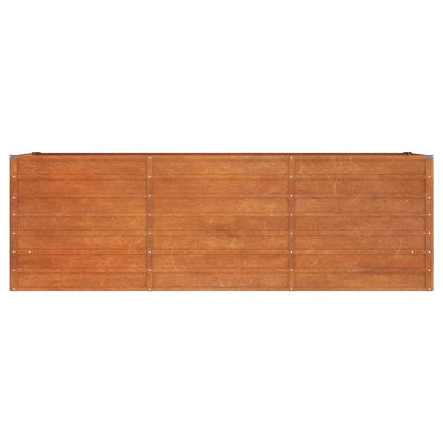 Korotettu kukkalaatikko ruoste 240x80x77 cm Corten teräs - Vuodevaatteet