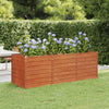 Korotettu kukkalaatikko ruoste 240x80x77 cm Corten teräs - Vuodevaatteet