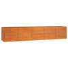 Korotettu kukkalaatikko ruoste 400x80x77 cm Corten teräs - Vuodevaatteet