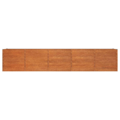 Korotettu kukkalaatikko ruoste 400x80x77 cm Corten teräs - Vuodevaatteet