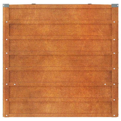 Korotettu kukkalaatikko ruoste 400x80x77 cm Corten teräs - Vuodevaatteet