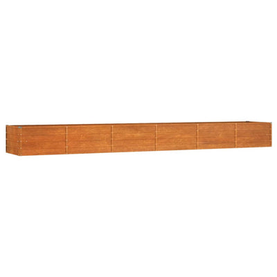 Korotettu kukkalaatikko ruoste 480x80x45 cm Corten teräs - Vuodevaatteet