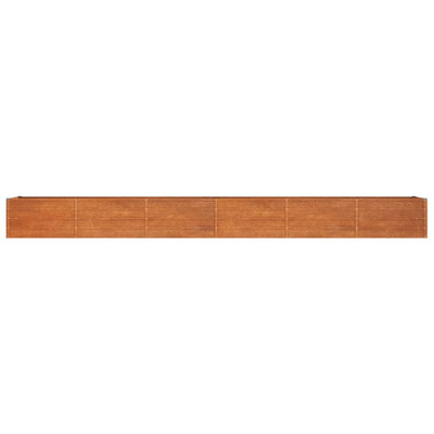 Korotettu kukkalaatikko ruoste 480x80x45 cm Corten teräs - Vuodevaatteet