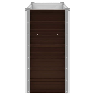 Korotettu kukkalaatikko ruskea 100x40x77 cm galvanoitu teräs - Vuodevaatteet