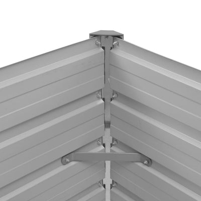 Korotettu kukkalaatikko ruskea 100x40x77 cm galvanoitu teräs - Vuodevaatteet