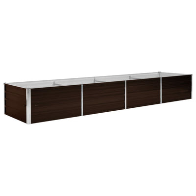Korotettu kukkalaatikko ruskea 320x80x45 cm galvanoitu teräs - Vuodevaatteet