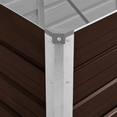 Korotettu kukkalaatikko ruskea 320x80x45 cm galvanoitu teräs - Vuodevaatteet