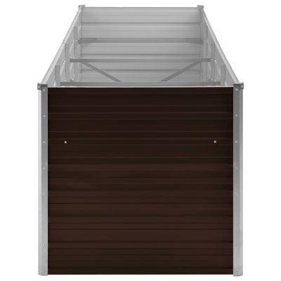 Korotettu kukkalaatikko ruskea 320x80x77 cm galvanoitu teräs - Vuodevaatteet
