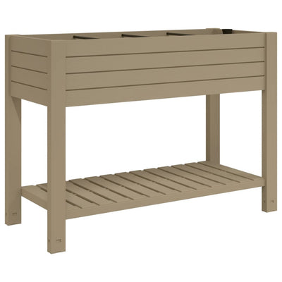Korotettu kukkalaatikko vaaleanruskea 110x45x79 cm polypropeeni - Vuodevaatteet