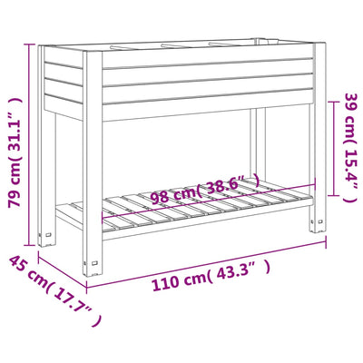Korotettu kukkalaatikko vaaleanruskea 110x45x79 cm polypropeeni - Vuodevaatteet