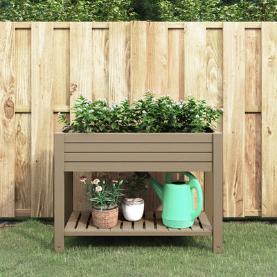 Korotettu kukkalaatikko vaaleanruskea 110x45x79 cm polypropeeni - Vuodevaatteet