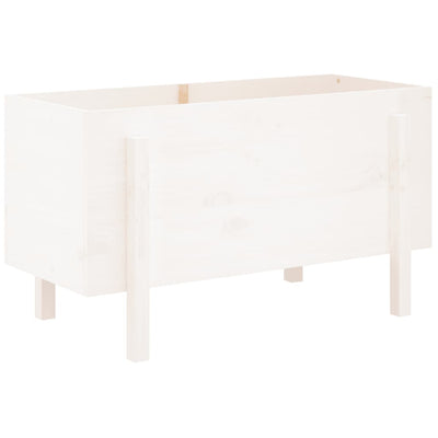 Korotettu kukkalaatikko valkoinen 101x50x57 cm täysi mänty - Vuodevaatteet