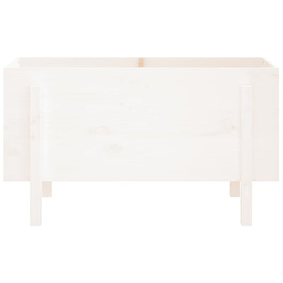 Korotettu kukkalaatikko valkoinen 101x50x57 cm täysi mänty - Vuodevaatteet