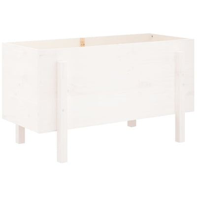 Korotettu kukkalaatikko valkoinen 101x50x57 cm täysi mänty - Vuodevaatteet