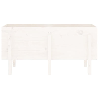 Korotettu kukkalaatikko valkoinen 121x50x57 cm täysi mänty - Vuodevaatteet