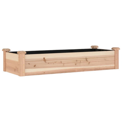 Korotettu kukkalaatikko vuorauksella 120x45x25 cm täysi kuusi - Vuodevaatteet