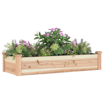 Korotettu kukkalaatikko vuorauksella 120x45x25 cm täysi kuusi - Vuodevaatteet