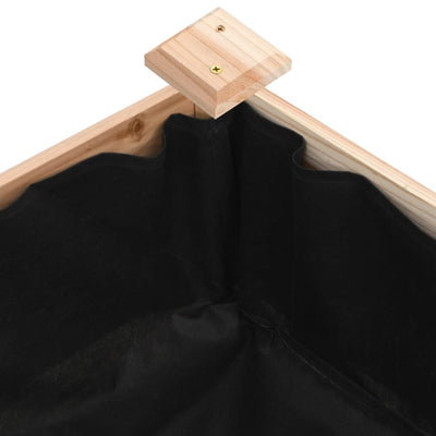 Korotettu kukkalaatikko vuorauksella 120x45x25 cm täysi kuusi - Vuodevaatteet