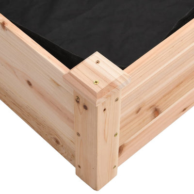 Korotettu kukkalaatikko vuorauksella 120x45x25 cm täysi kuusi - Vuodevaatteet