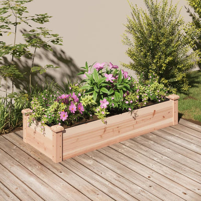 Korotettu kukkalaatikko vuorauksella 120x45x25 cm täysi kuusi - Vuodevaatteet