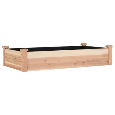 Korotettu kukkalaatikko vuorauksella 120x60x25 cm täysi kuusi - Vuodevaatteet