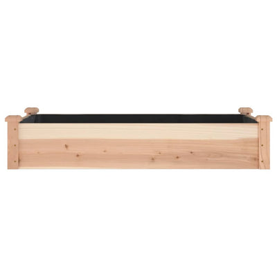 Korotettu kukkalaatikko vuorauksella 120x60x25 cm täysi kuusi - Vuodevaatteet