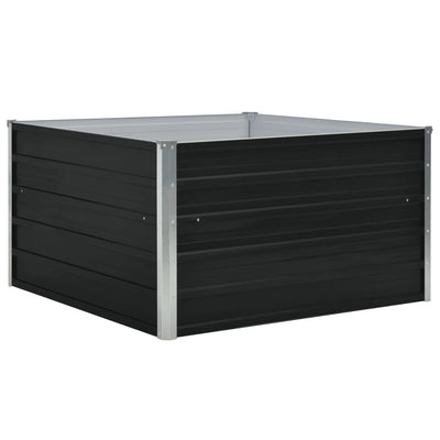 Korotettu puutarhalaatikko 100x100x45 cm galvanoitu teräs - Vuodevaatteet