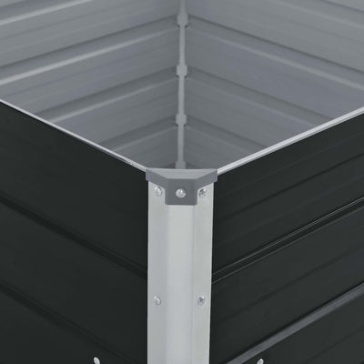 Korotettu puutarhalaatikko 100x100x45 cm galvanoitu teräs - Vuodevaatteet