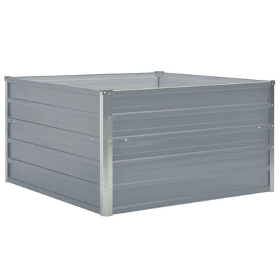 Korotettu puutarhalaatikko 100x100x45cm galvanoitu teräs harmaa - Vuodevaatteet