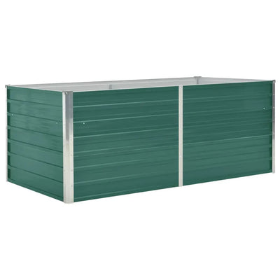 Korotettu puutarhalaatikko 160x80x45 cm galvanoitu teräs vihreä - Vuodevaatteet