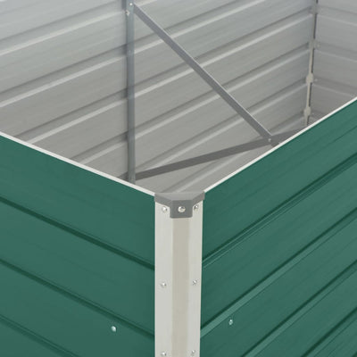 Korotettu puutarhalaatikko 160x80x45 cm galvanoitu teräs vihreä - Vuodevaatteet