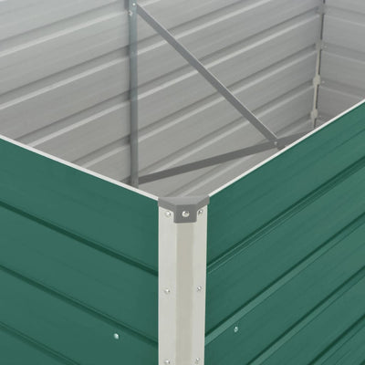Korotettu puutarhalaatikko 160x80x77cm galvanoitu teräs vihreä - Vuodevaatteet