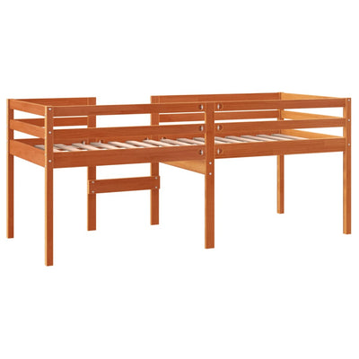 Korotettu sänky vahanruskea 75x190 cm täysi mänty