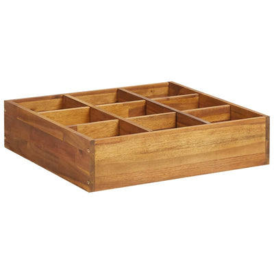 Korotettu yrttikukkalaatikko täysi akasiapuu 60x60x15 cm - Vuodevaatteet